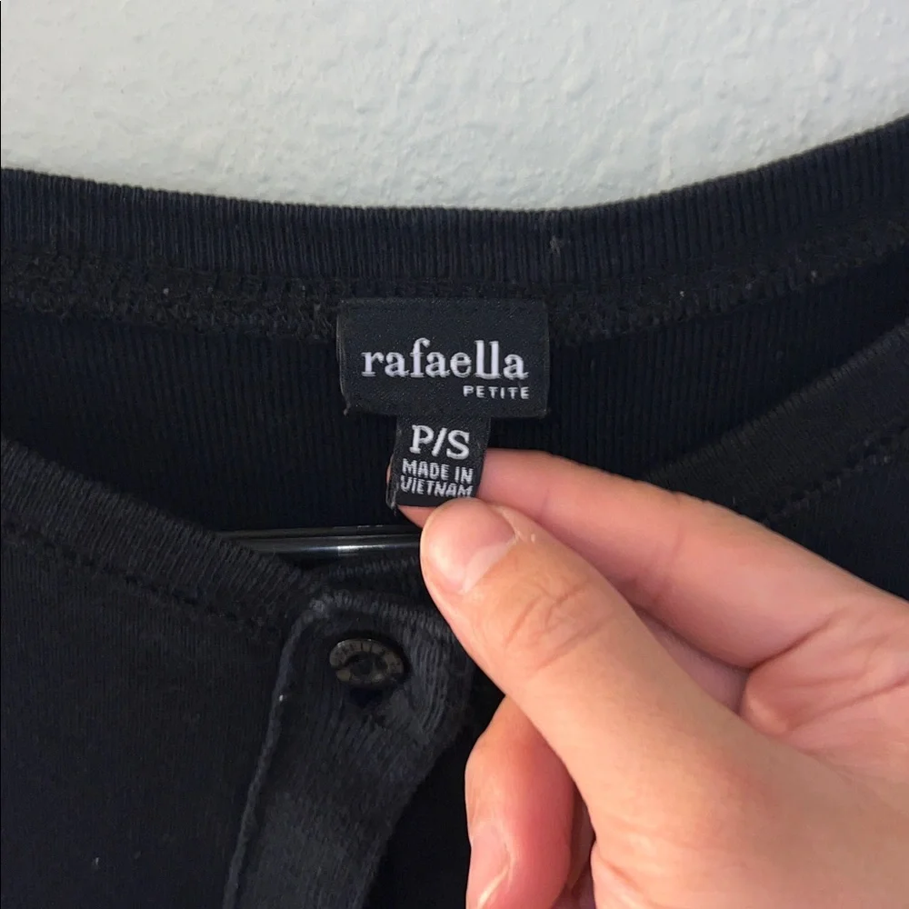 SOLD Rafaella Black Button-Front Cardigan - Picture 2 of 5